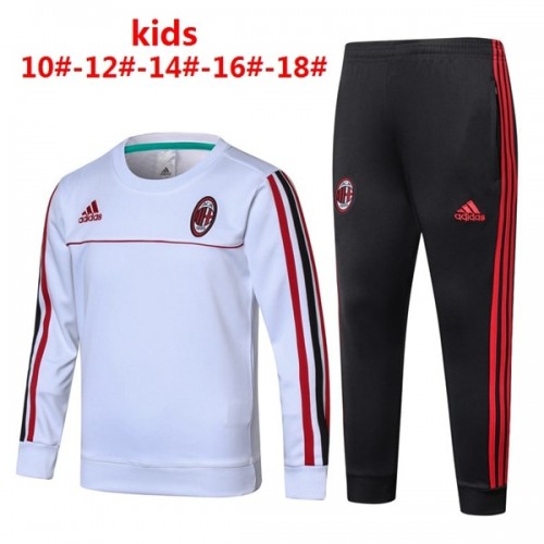 Criança AC Milan Sweat de Treino Conjunto 2017-18 Branco Criança AC Milan Sweat de Treino Conjunto 2017-18 Branco